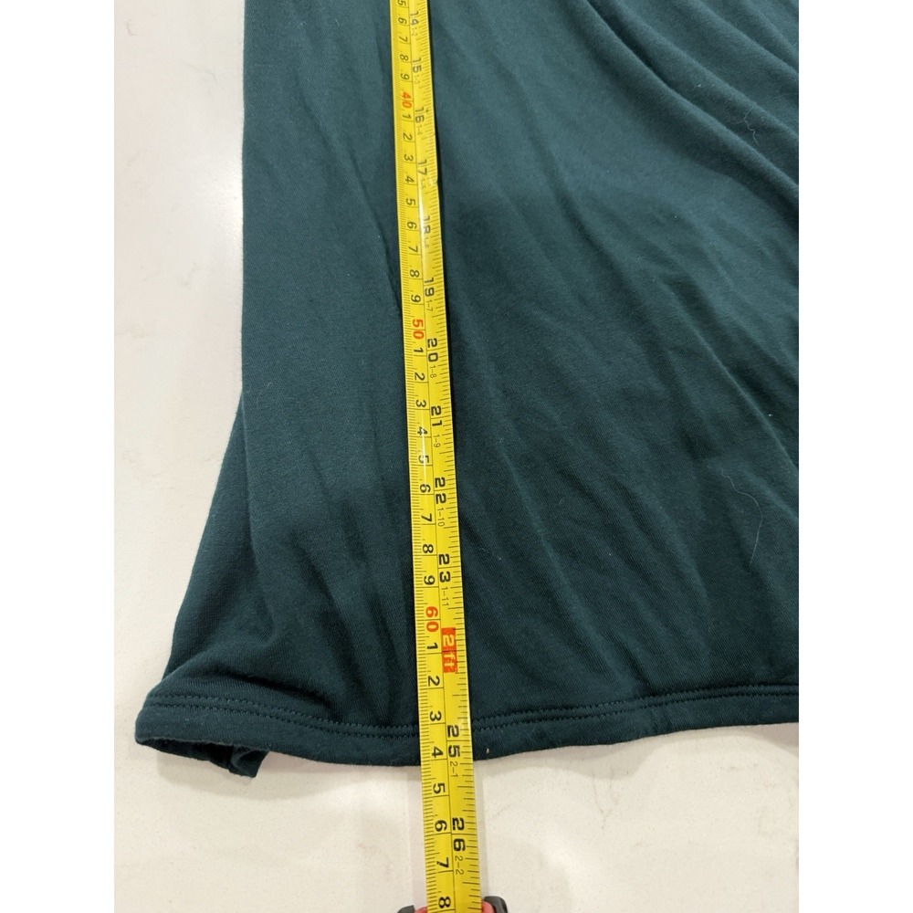 Grace Elements Top Women XL Green Ruched V-Neck 3/4 Sleeve Crossover Fitted NWT - Picture 7 of 8